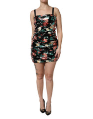 Women's Black Floral Sequin Sleeveless Sheath Dress Polyester