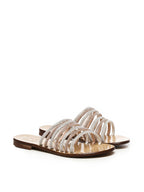 V° 73 Sandals Silver,beige Polyurethane - 41