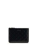 Comme Des GarçOns Wallet Embossed Polka-Dot Pouch — Black