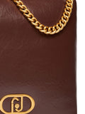 Liu Jo Chain-Handle Polyurethane Shoulder Bag — Brown