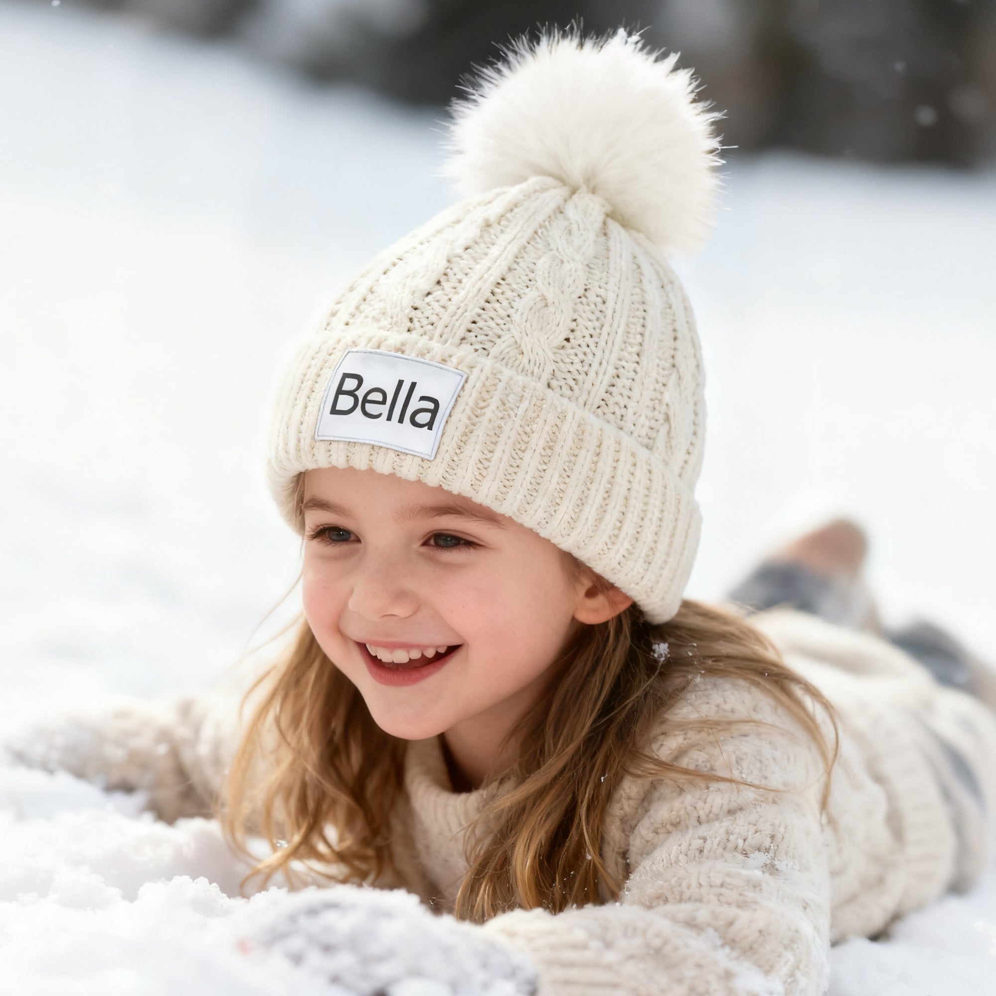 Personalizado lindo nombre multicolor suave gorro de invierno accesorio regalo de cumpleaños para niños niñas