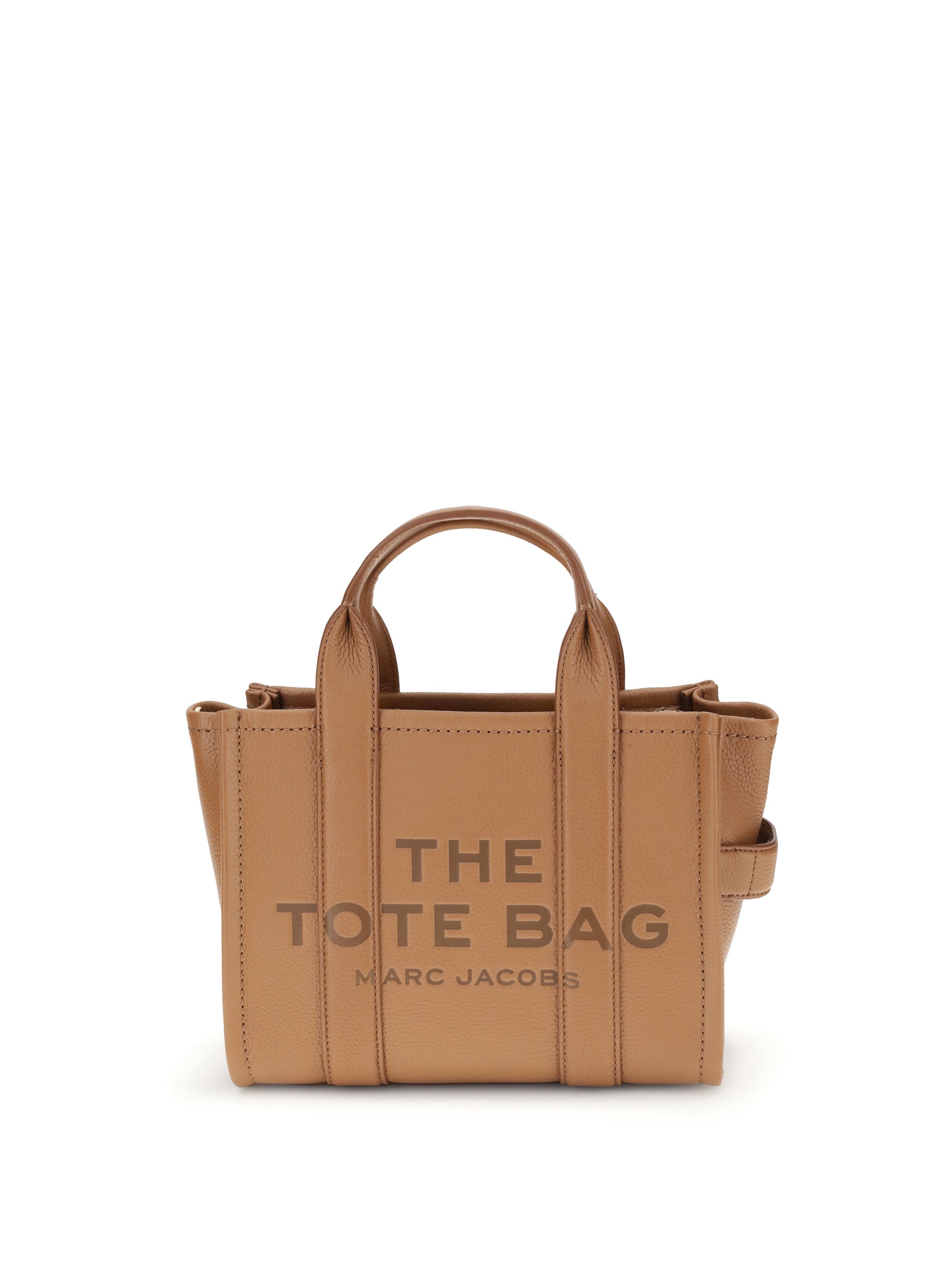 Marc Jacobs Logo-Printed Leather Tote Bag — Beige