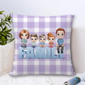 Personalizado 1-5 Personajes de dibujos animados Familia Funda de almohada Home Decor Cumpleaños Aniversario Regalo de inauguración de la casa para la familia