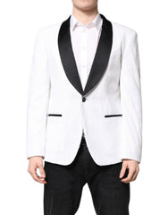 Men's White Nylon Single Breasted Coat Blazer Off Clothing