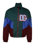 Men's Multicolor Cotton Logo Full Zip Jacket Polyester Clothing