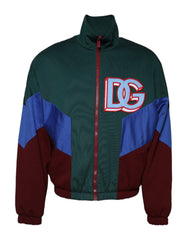 Men's Multicolor Cotton Logo Full Zip Jacket Polyester Clothing