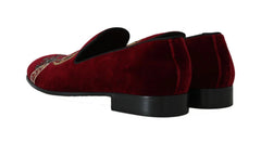 Men's Bordeaux Velvet Loafers Gun Horseshoe Shoes Cotton