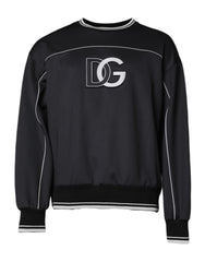 Men's Logo-Embroidered Sweatshirt Black Polyester Elastane Sweatshirts