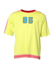 Men's Green Cotton 85 Patch Crew Neck T-Shirt