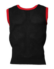 Men's Black Cotton Slim Fit Round Neck T-Shirt Polyester