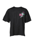 Men's Black Dg Floral Print Crew Neck T-Shirt Cotton