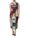 Women's Multicolor Patchwork Sleeveless Sheath Dress