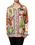 Women's Multicolor Vegetables Silk Long Sleeves Top