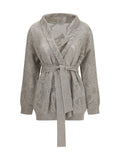 Brunello Cucinelli Sequin-Embellished Linen-Cotton Cardigan — Beige