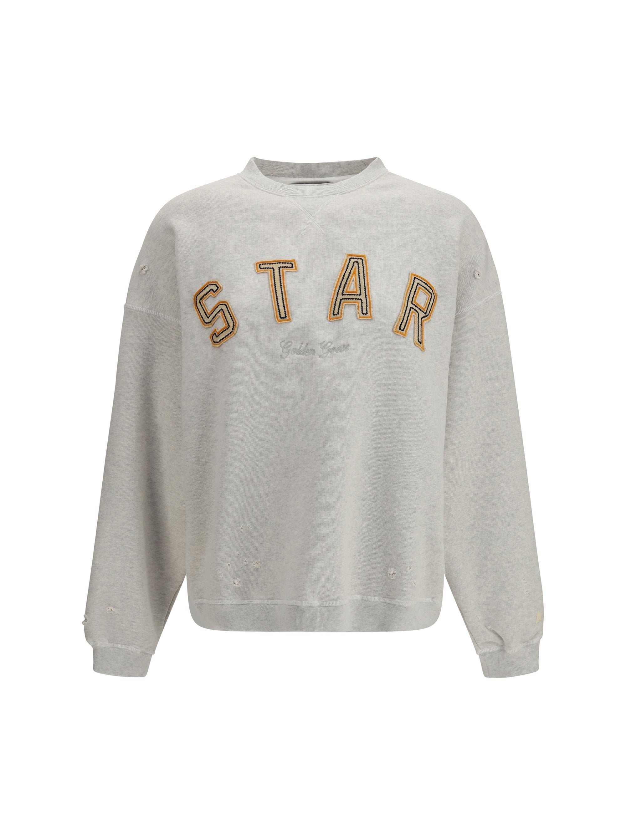 Golden Goose Logo-Embroidered Cotton Sweatshirt — Gray