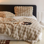 ArtZ® Rabbit Faux-Fur Nordic Blanket Throw