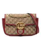 Small GG Marmont Matelasse Diagonal GG Canvas and Leather Shoulder Bag