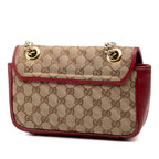 Small GG Marmont Matelasse Diagonal GG Canvas and Leather Shoulder Bag
