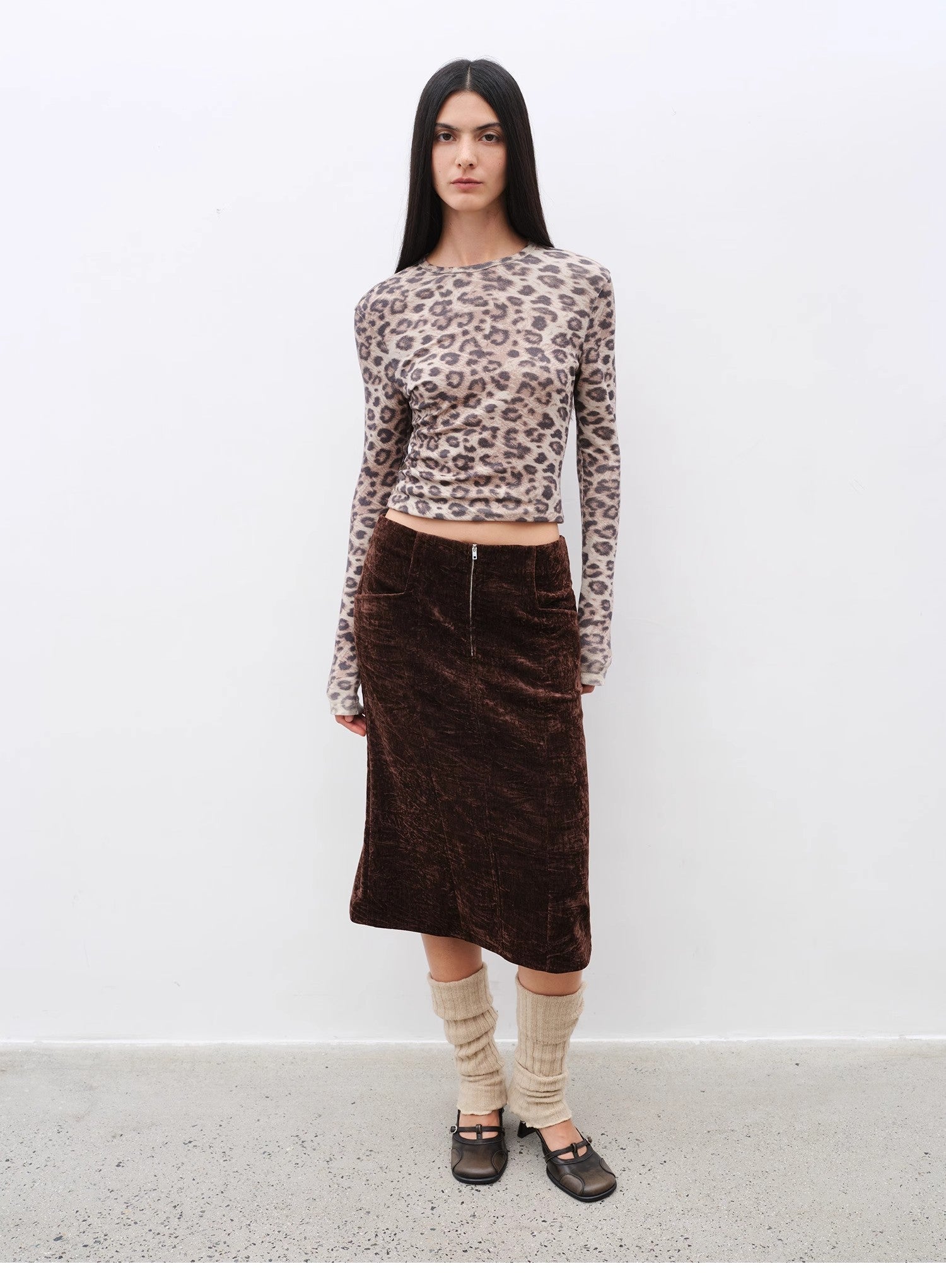 Autumn Slumber Unique Stylish Double-Sided Sherpa Textured Versatile Slimming Skirt