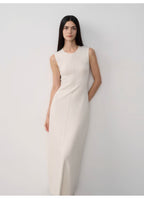 Island Letters Limited Edition Baslan Merino Wool Extra Long Sleeveless Lazy Knit Dress
