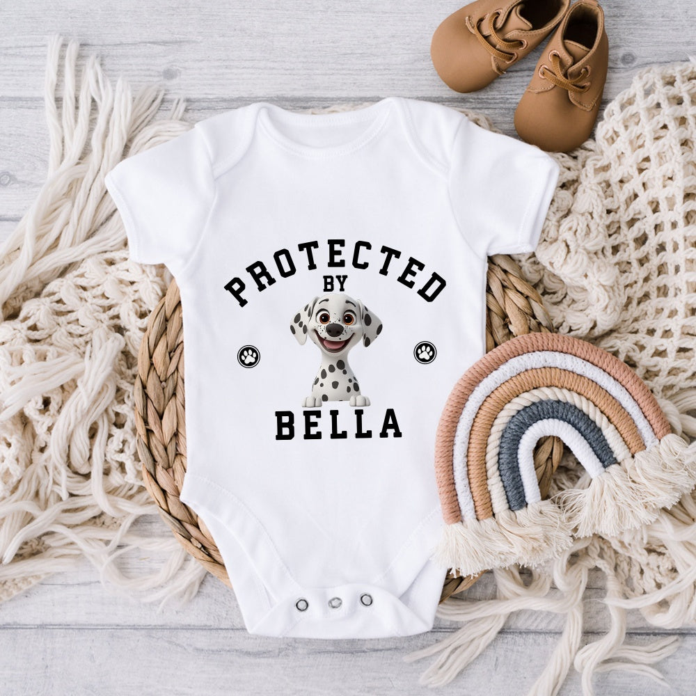 Personalizado 100% Algodón Protegido Por 1-4 3D Dibujos Perros Bebé Body con Nombre Uso Diario Baby Shower Cumpleaños Regalo para Recién Nacidos