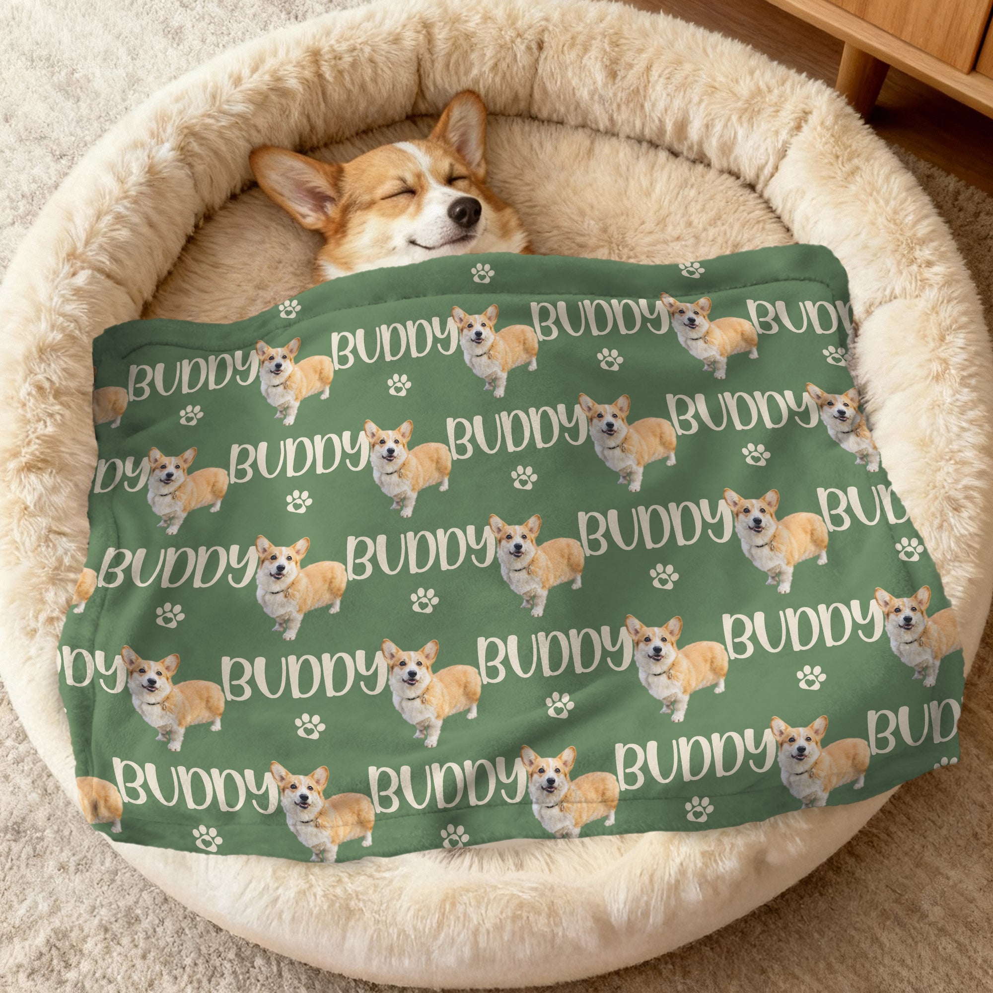 Manta suave personalizada con nombre y cara impresa en la pata Regalo de cumpleaños para dueños de mascotas