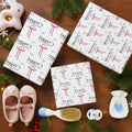 Set de 3 papeles de regalo personalizados con nombre, año y texto para la 1ª Navidad del bebé DIY Craft Packaging Gift for New Parents
