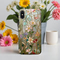 Personalizada Floral Vidriera Teléfono Caso con Inicial para iPhone Samsung Aniversario Cumpleaños Regalo para Amigo Familia