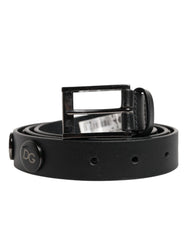 Men's Black Luxury Leather Dg Studs Buckle Belt