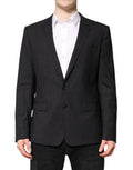 Men's Dark Gray Martini Single Breasted Jacket Virgin Wool Elastane Clothing