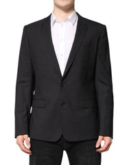 Men's Dark Gray Martini Single Breasted Jacket Virgin Wool Elastane Clothing