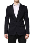 Men's Dark Blue Taormina Cotton Blazer Suit Jacket Silk
