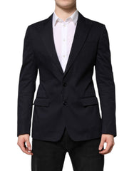 Men's Dark Blue Taormina Cotton Blazer Suit Jacket Silk