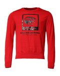 Men's Logo-Print Crew Neck Sweatshirt Red Virgin Wool Polyurethane Sweatshirts