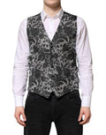 Black Gray Brocade Formal Men Waistcoat Vest And Clothing