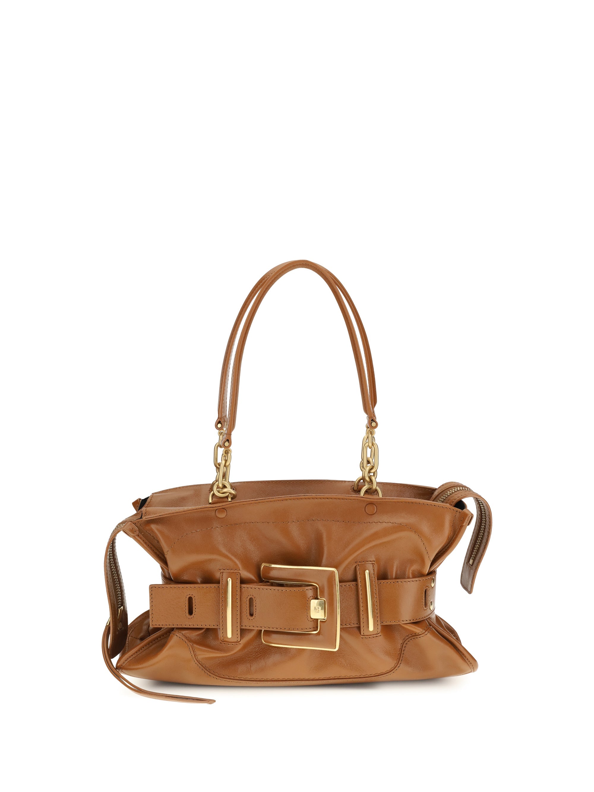 Balmain Anthem Shoulder Bag — Brown