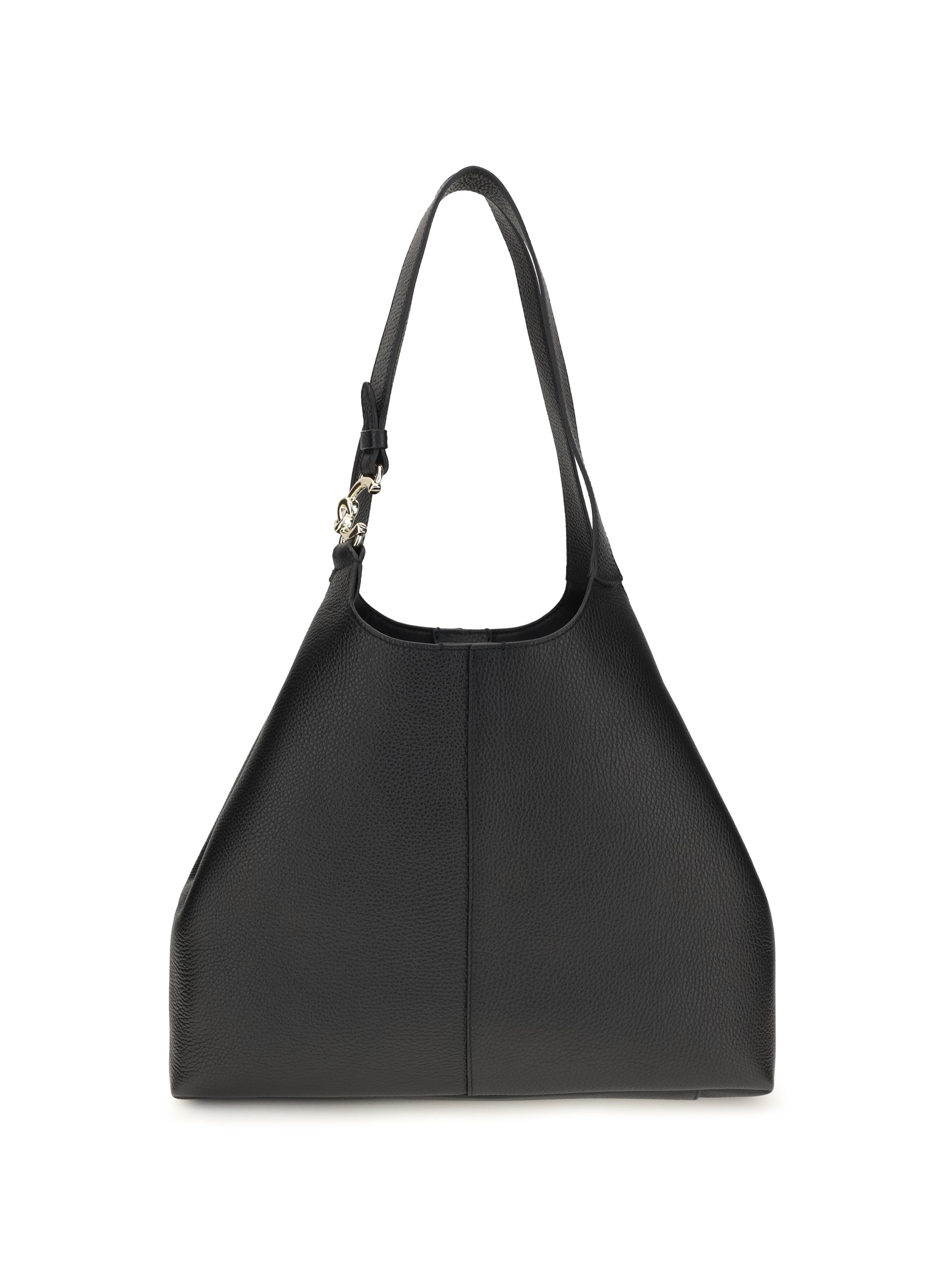 Coccinelle Grained Calf Leather Shoulder Bag — Black