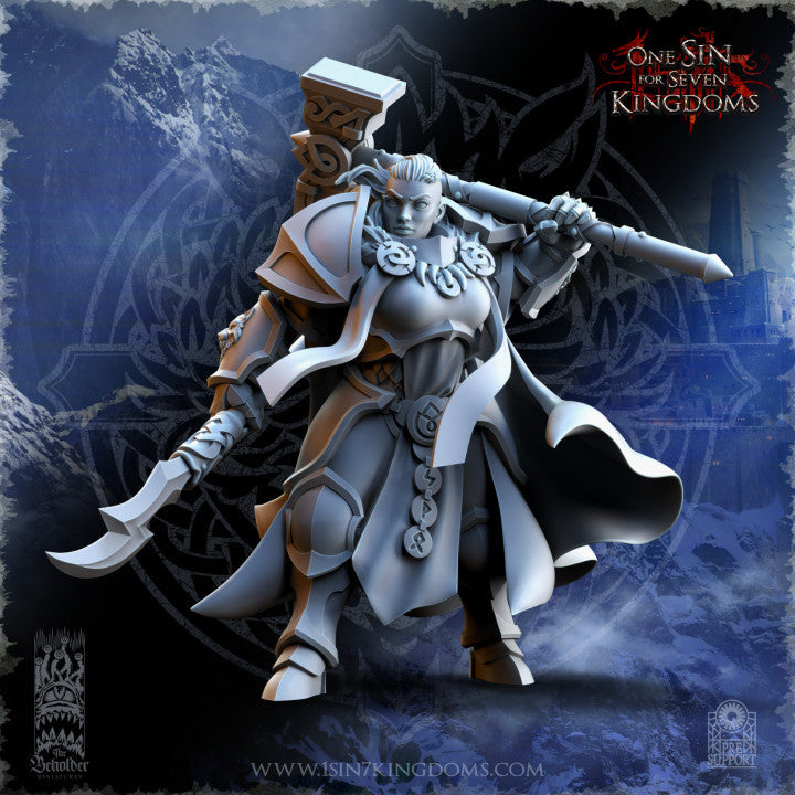 Valeskya Stormwolf Captain, The Beholder Miniatures
