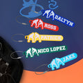 Personalizado 3D impreso lucha patrón nombre etiqueta con lazo de acero inoxidable cumpleaños mochila accesorios equipo regalo para los aficionados a la lucha atletas