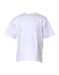 Men's White Cotton Short Sleeves Crew Neck T-Shirt Nylon Elastane