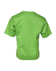 Men's Green Graphic Printed Round Neck T-Shirt Cotton