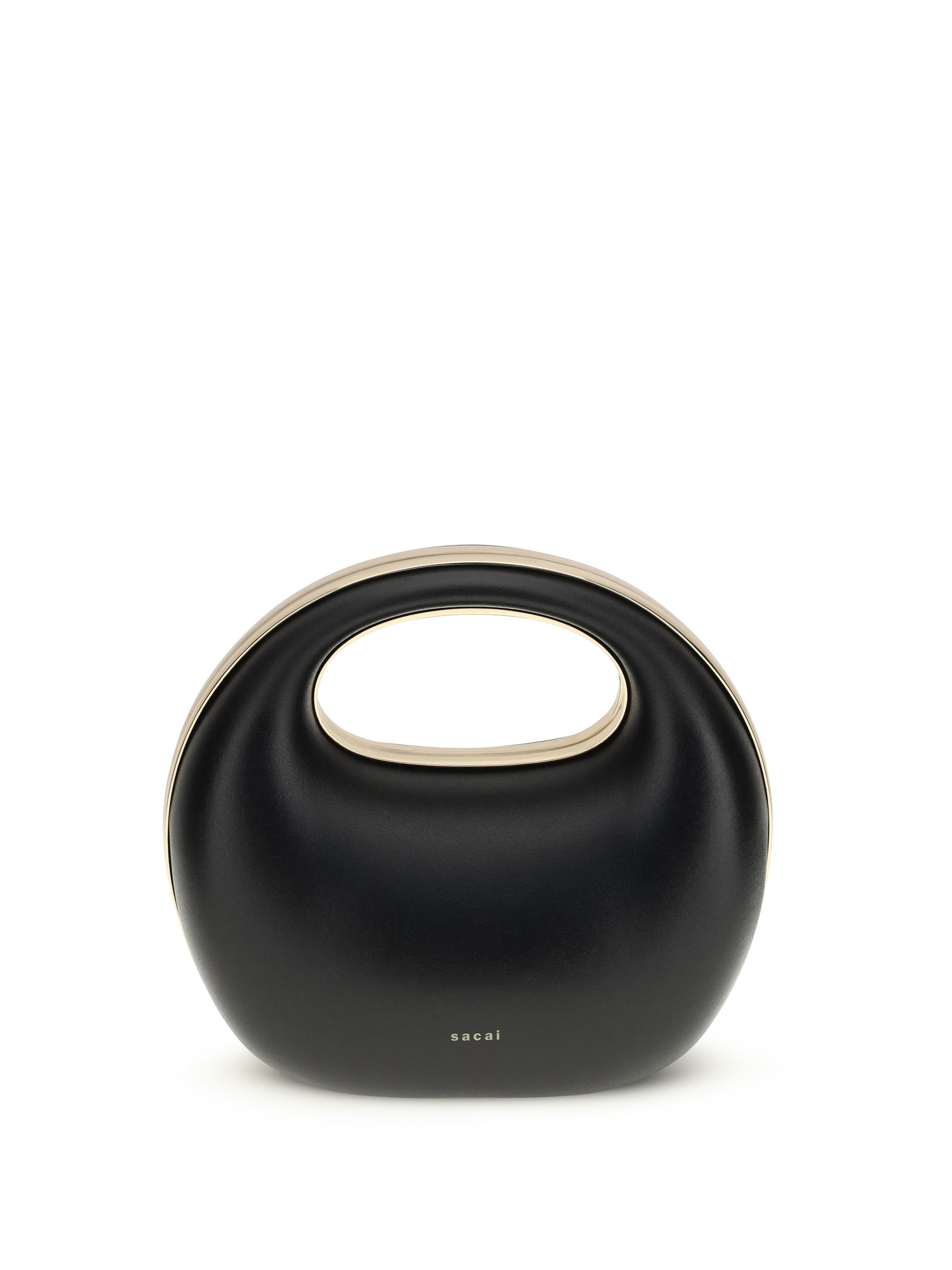 Sacai Rigid Calf Leather Top Handle Bag — Black