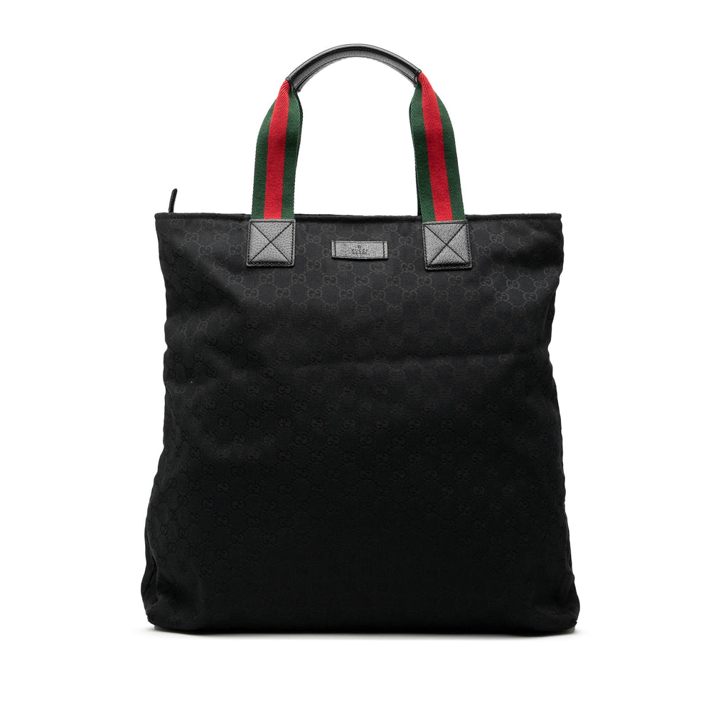 GG Canvas Web Vertical Tote