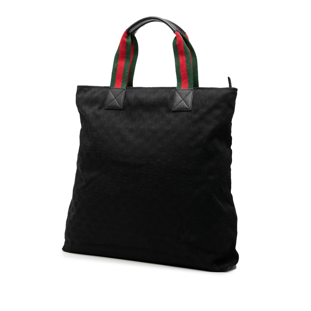 GG Canvas Web Vertical Tote