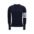 Thom Browne Striped Virgin Wool Sweater — Navy