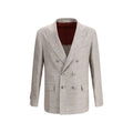 Men's Light Brown Linen Blazer Clothing