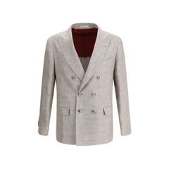 Men's Light Brown Linen Blazer Clothing