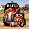 Personalizado 3D Thunder Heat Béisbol Baloncesto Mochila Bolsa de almuerzo Estuche con nombre de vuelta a la escuela Regalo de cumpleaños para los niños de pelota amante de los deportes