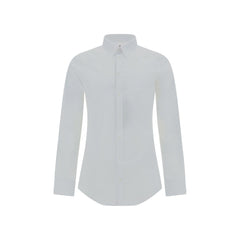 Men's White Elastane Dress Shirt