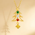 Personalizado 1-4 Familia Birthstones Árbol de Navidad Collar Dainty Joyería Navidad Aniversario Regalo para Mamá Abuela